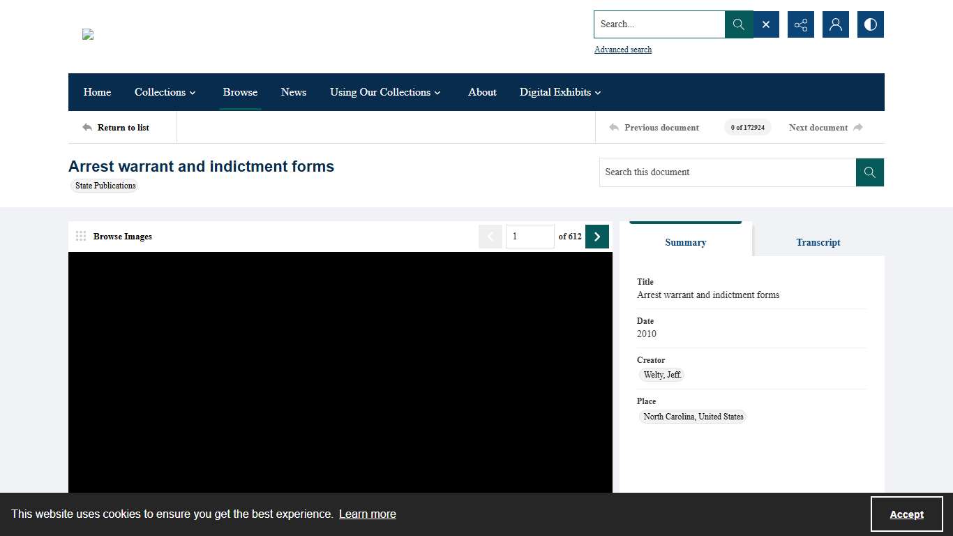 Arrest warrant and indictment forms - North Carolina Digital Collections